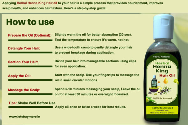 Herbal Henna King Hair Oil – Enriched with Henna & Coconut for Strong, Shiny & Healthy Hair – Best Hair Growth & Nourishment Formula - Image 2