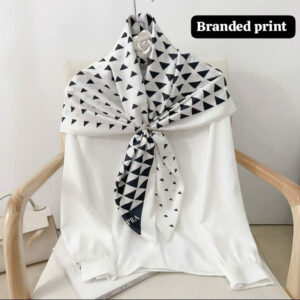 Premium  Viscose Printed Stoles Long Hijab Black And White Full Size